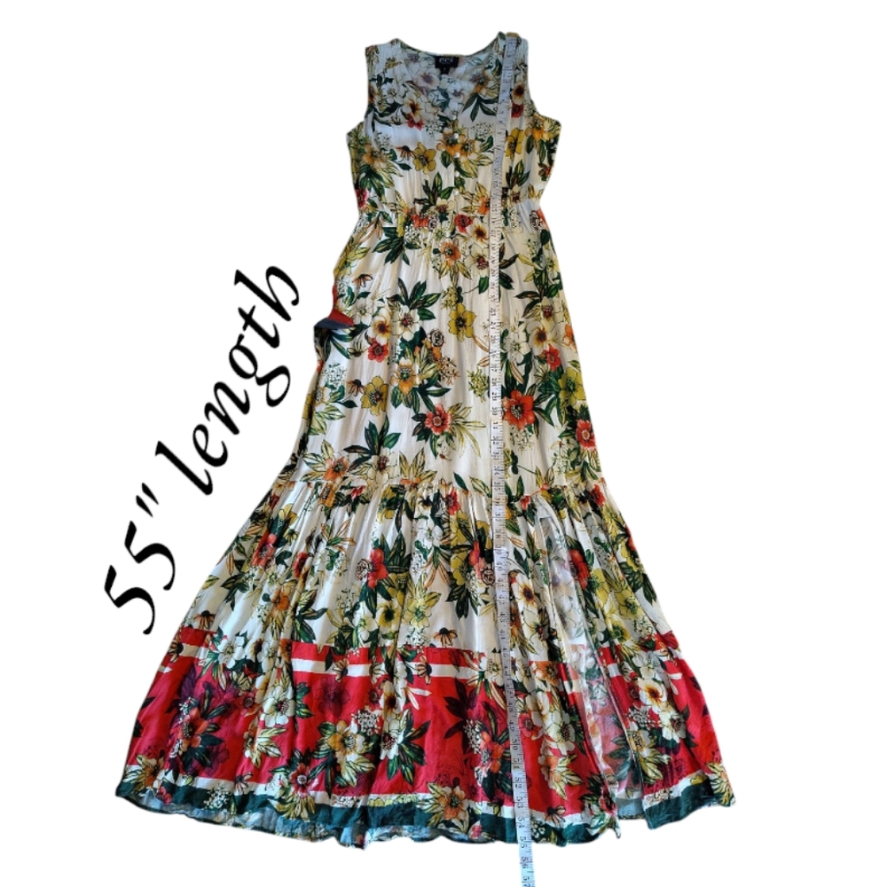 ECI Floral Maxi Dress - Red, Green, White - Picture 14 of 16